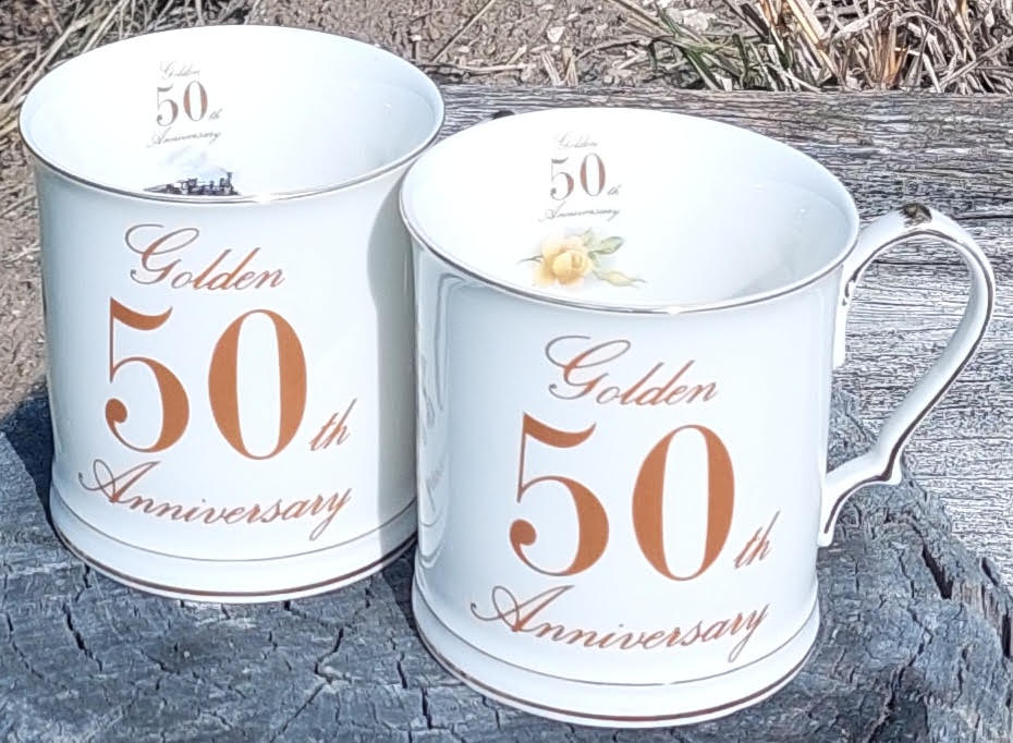 50th Anniversary HIs & Her 2 Tankard Set