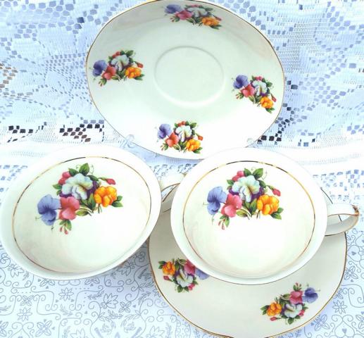 Sweet Pea 2 Cup and Saucer Set (Custom)