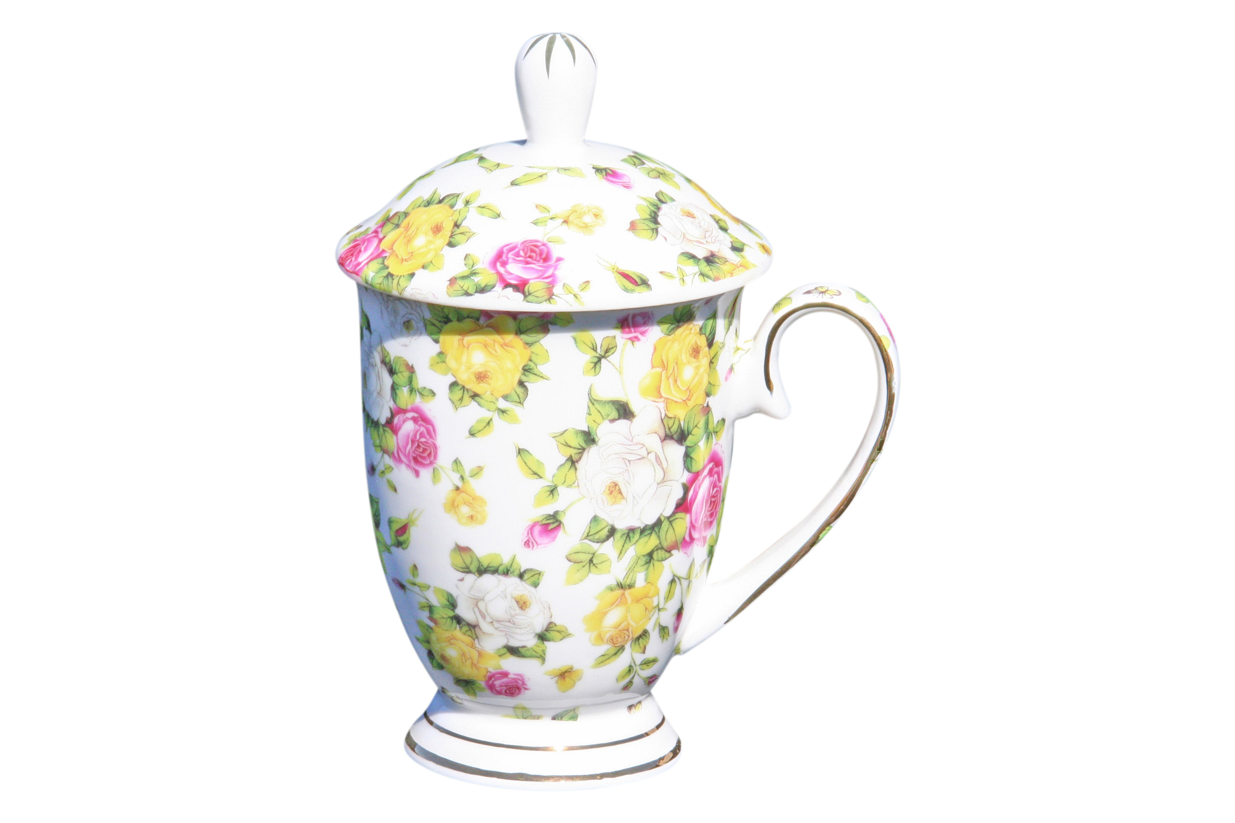 Beaker with Lid Garden Bouquet