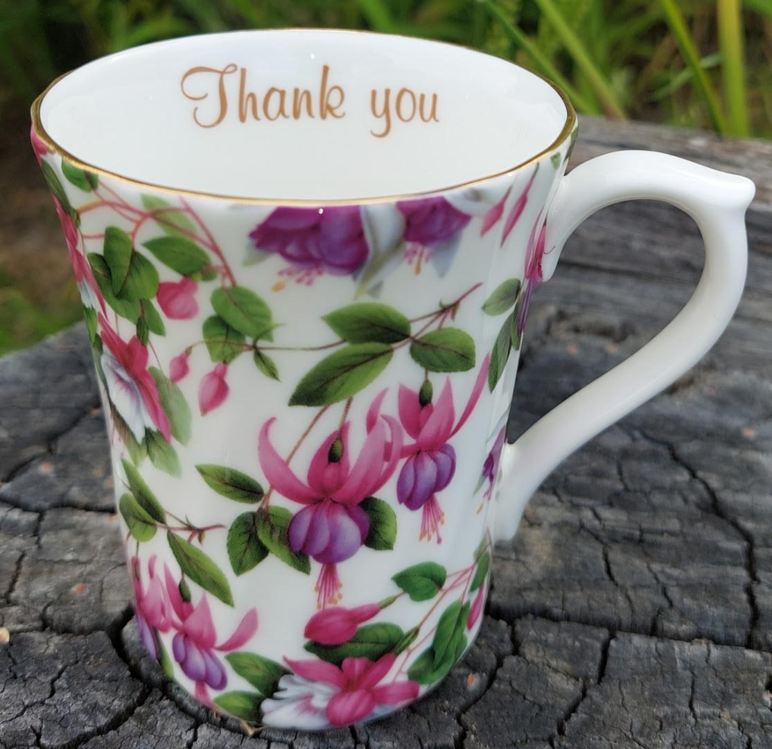Thank you Fushia Swirl Mug (Custom)