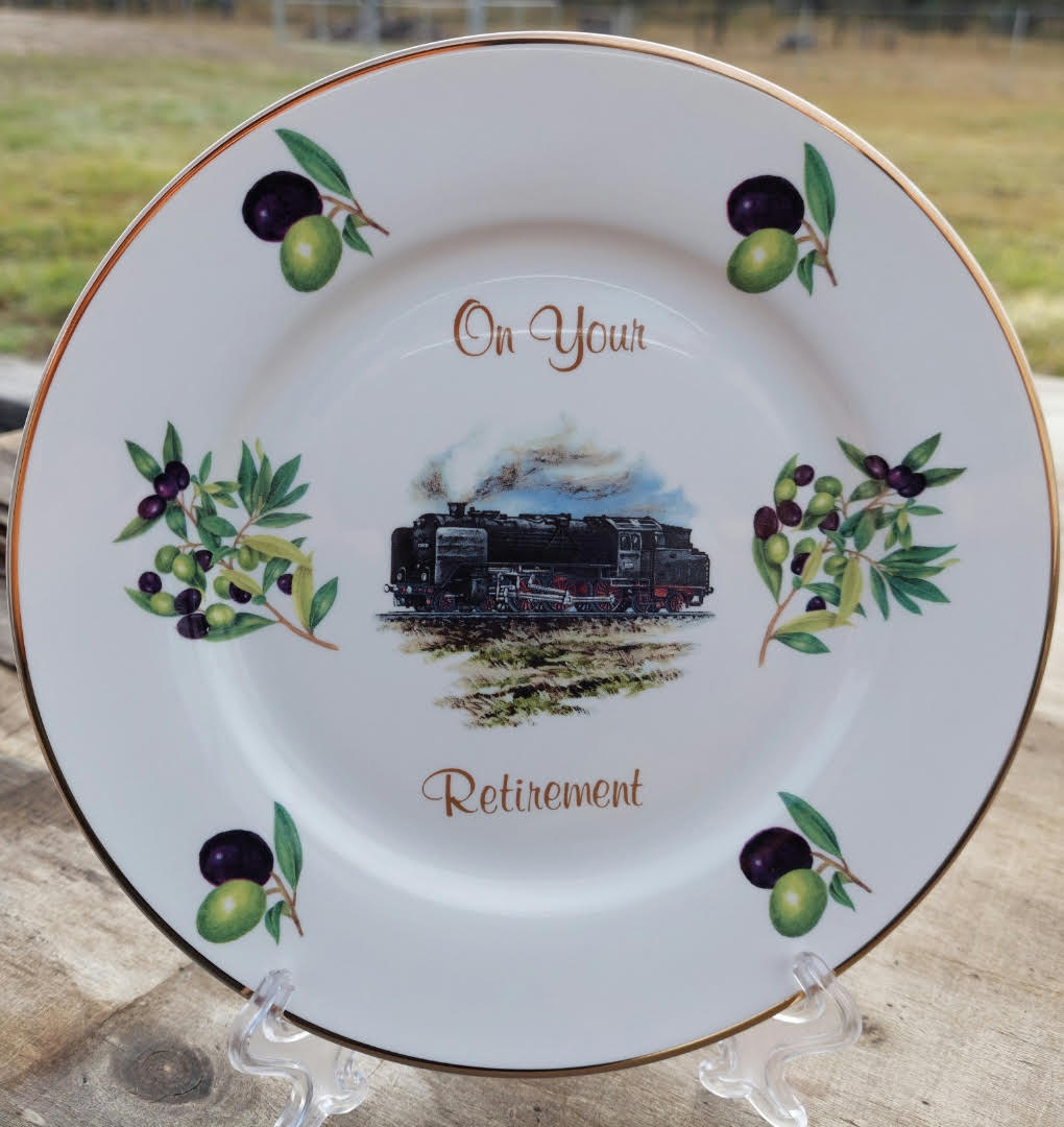Vintage Train Retirement Plate (Custom)
